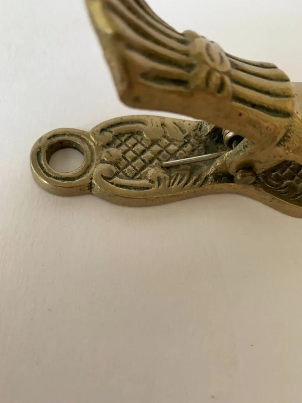 Vintage Victorian Style Heavy Brass Lady's Hand Desk Clip Paper/Letter Holder